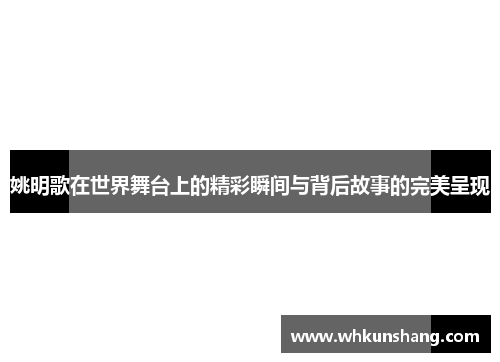 姚明歌在世界舞台上的精彩瞬间与背后故事的完美呈现